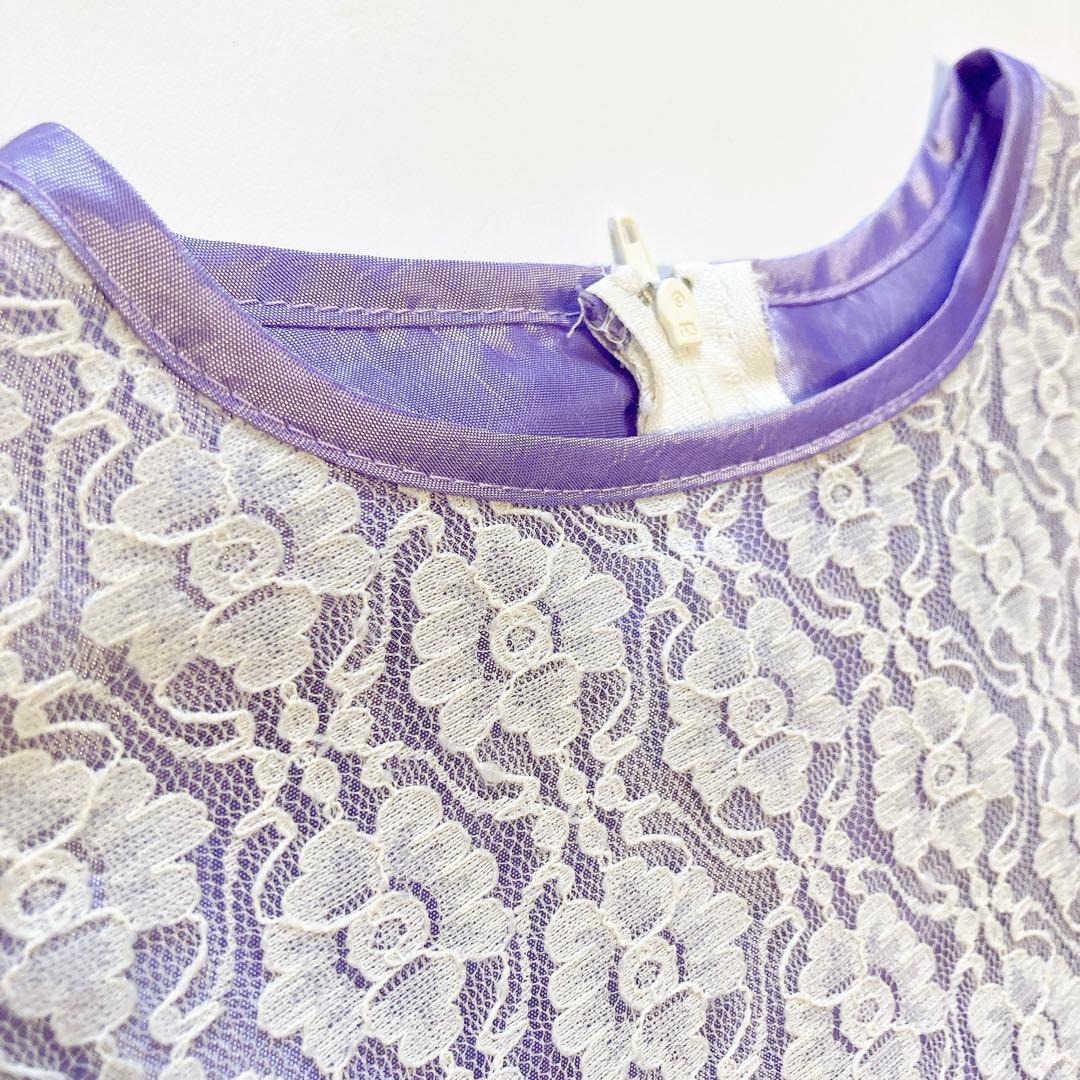 110size ラベンダー×ホワイト セレモニー 入学 卒園 発表会 フォーマル