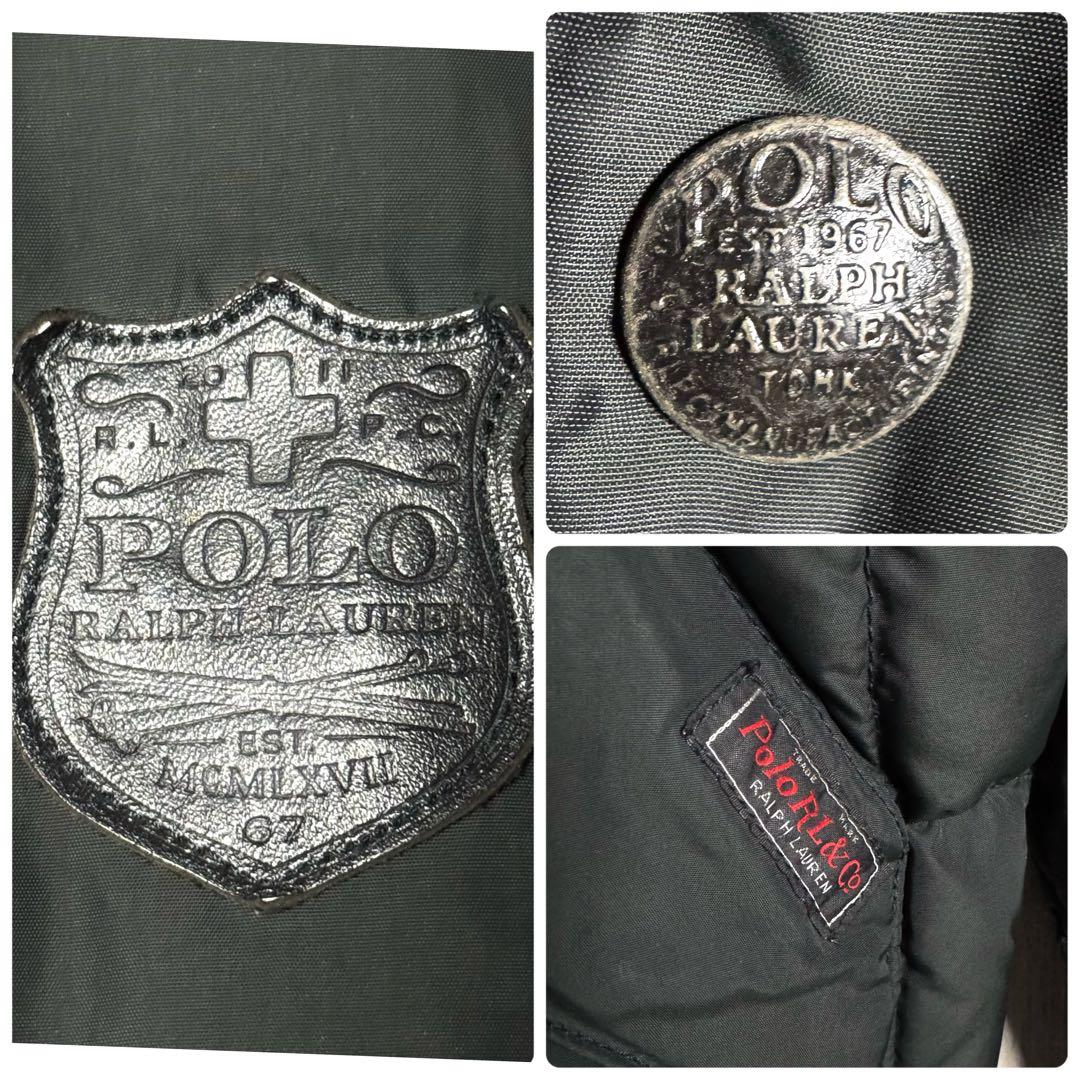 3593【激レア・美品】ラルフローレン レザー切替 2WAY ダウンジャケット