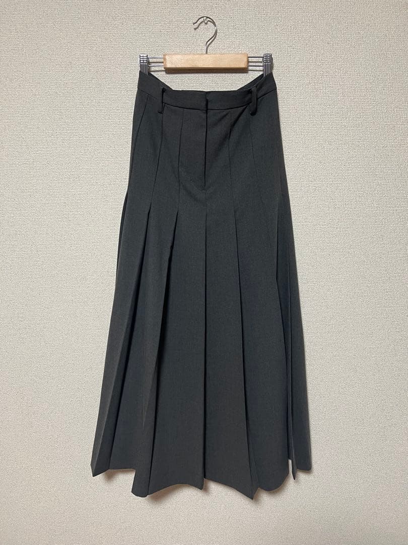 CLANE WIDE PLEATS LONG SKIRT グレー サイズ1