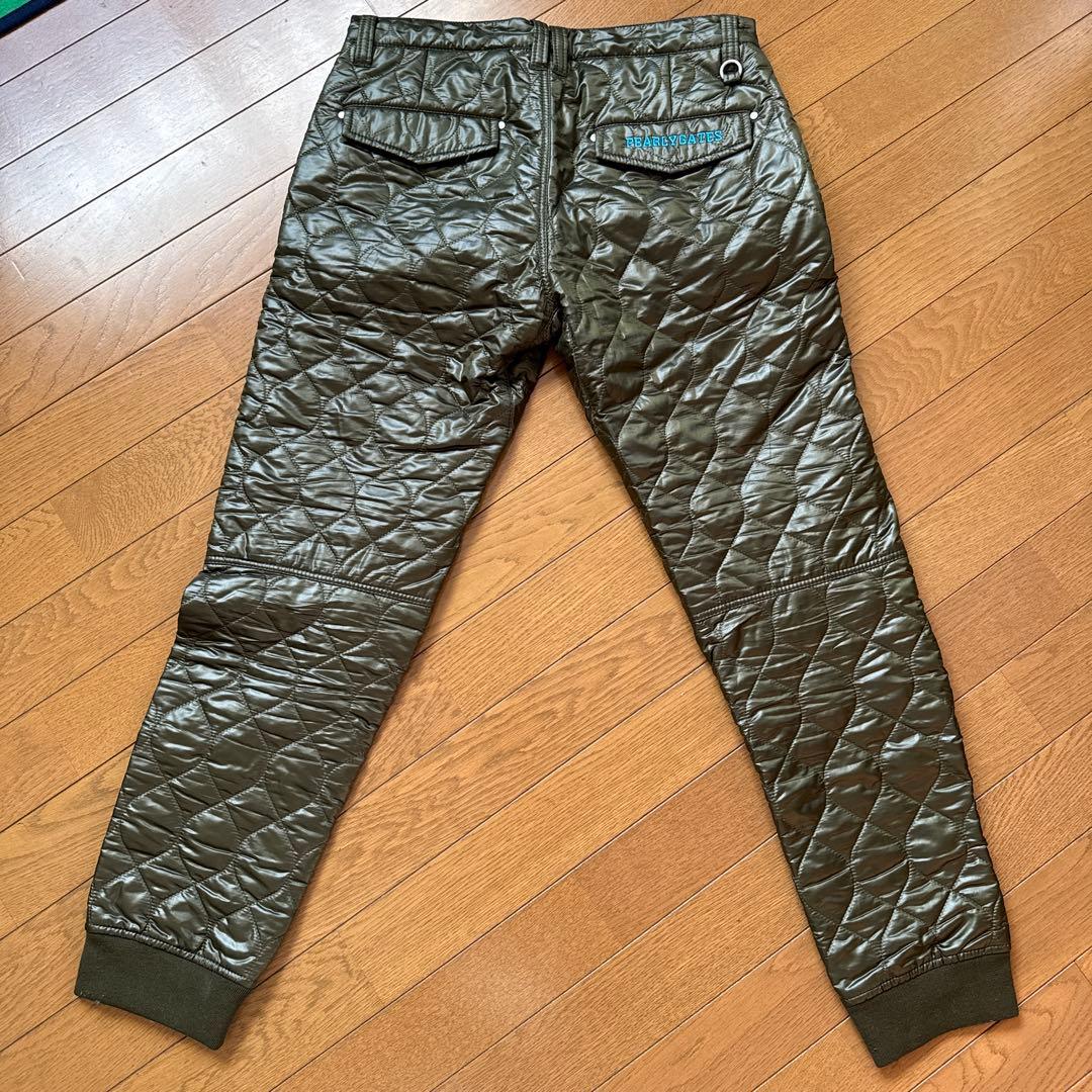 PEARLY GATES サイズ4 オリーブ色 キルティングダウンパンツ