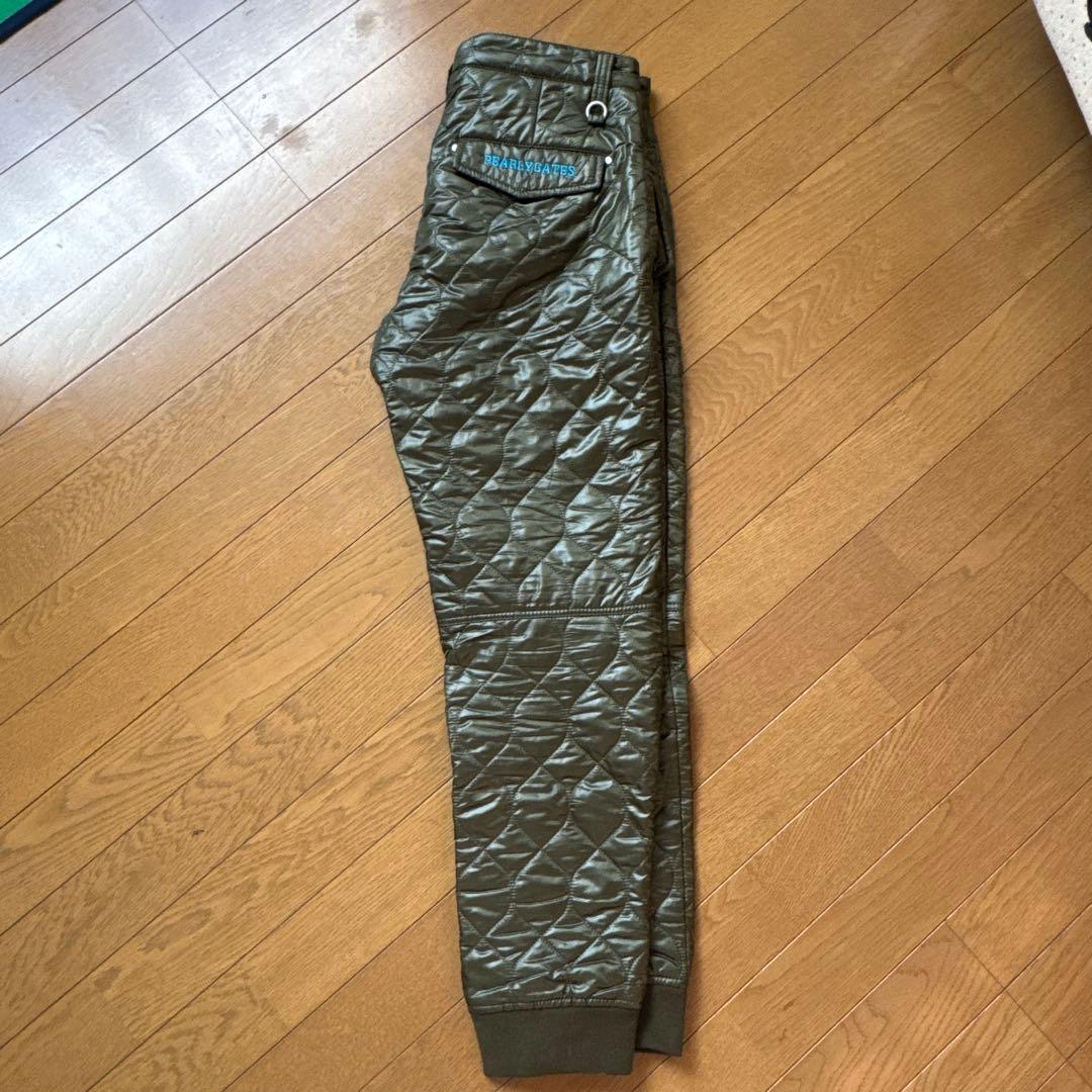 PEARLY GATES サイズ4 オリーブ色 キルティングダウンパンツ