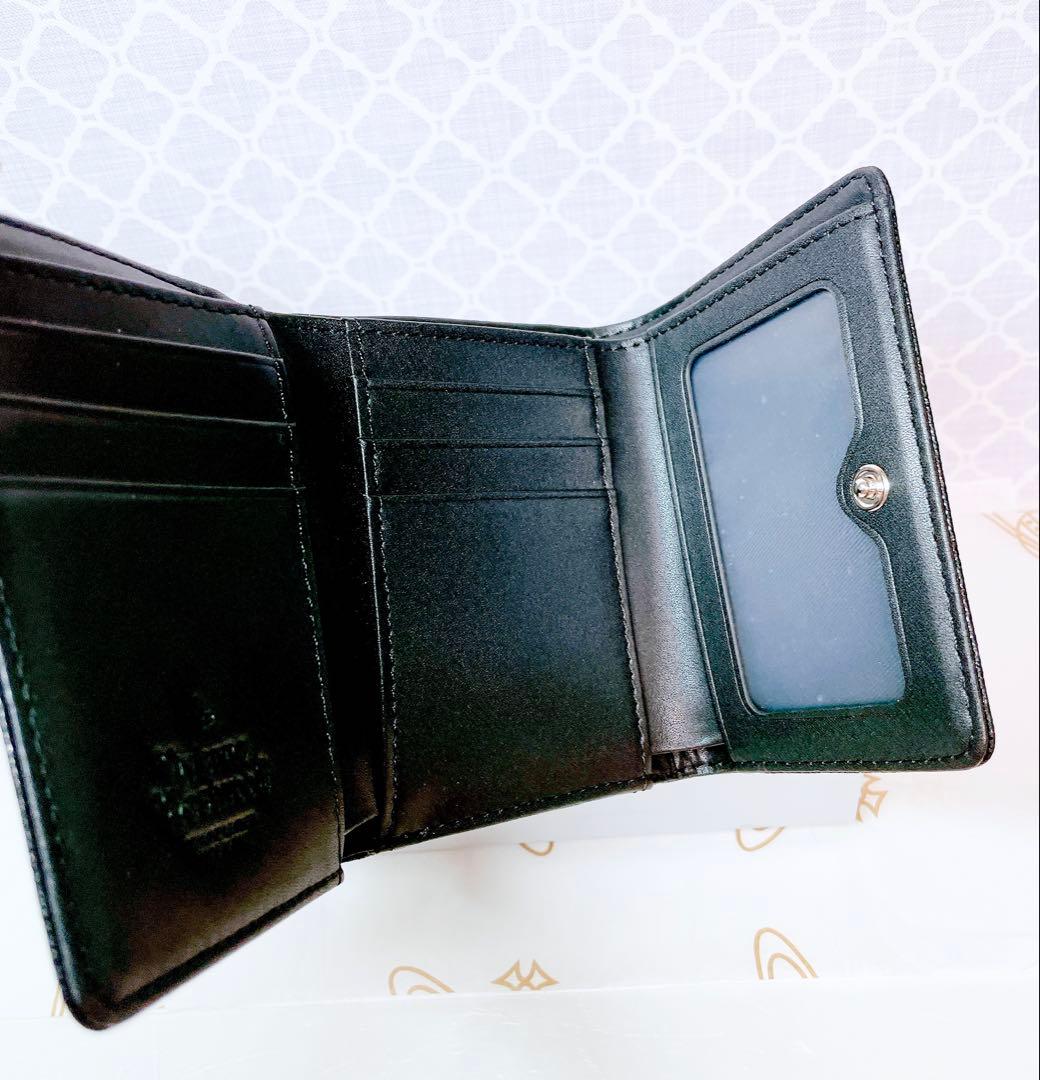 【最新◇ショッパー付】新品 ヴィヴィアン・ウエストウッド 3折財布 黒