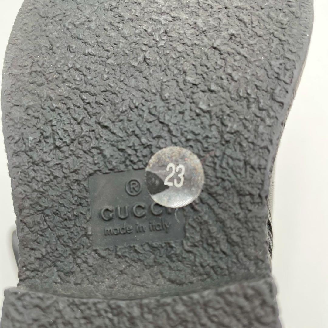 極美品　グッチ　サイドゴアブーツ　シェリーライン　レザー　ブラック　キッズ 23