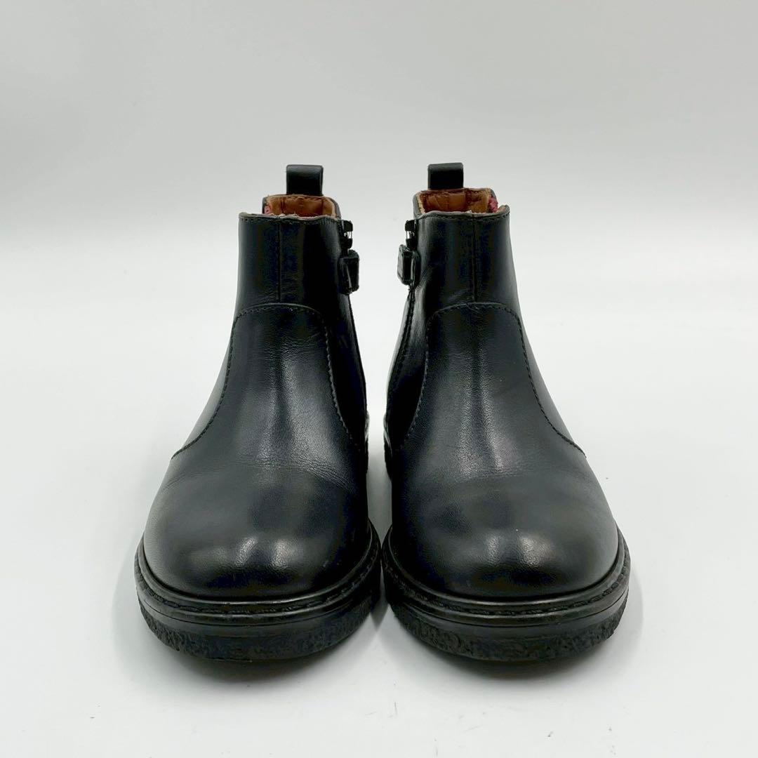 極美品　グッチ　サイドゴアブーツ　シェリーライン　レザー　ブラック　キッズ 23
