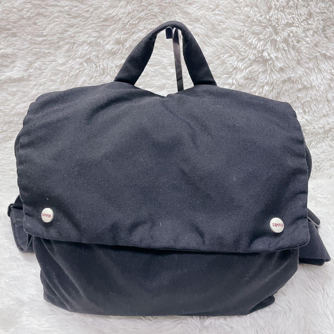 カンペール　リュック　ブラック　コットン　バックパック　レディース　大容量