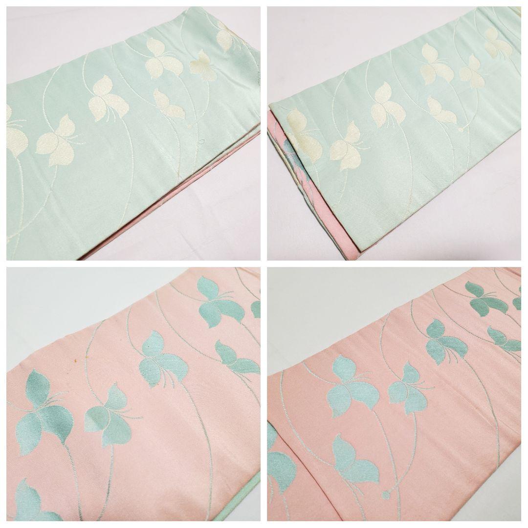 A5 こむさでもーど 綿紅梅 蝶々模様 夏物 着物 浴衣・半幅帯 2点セット