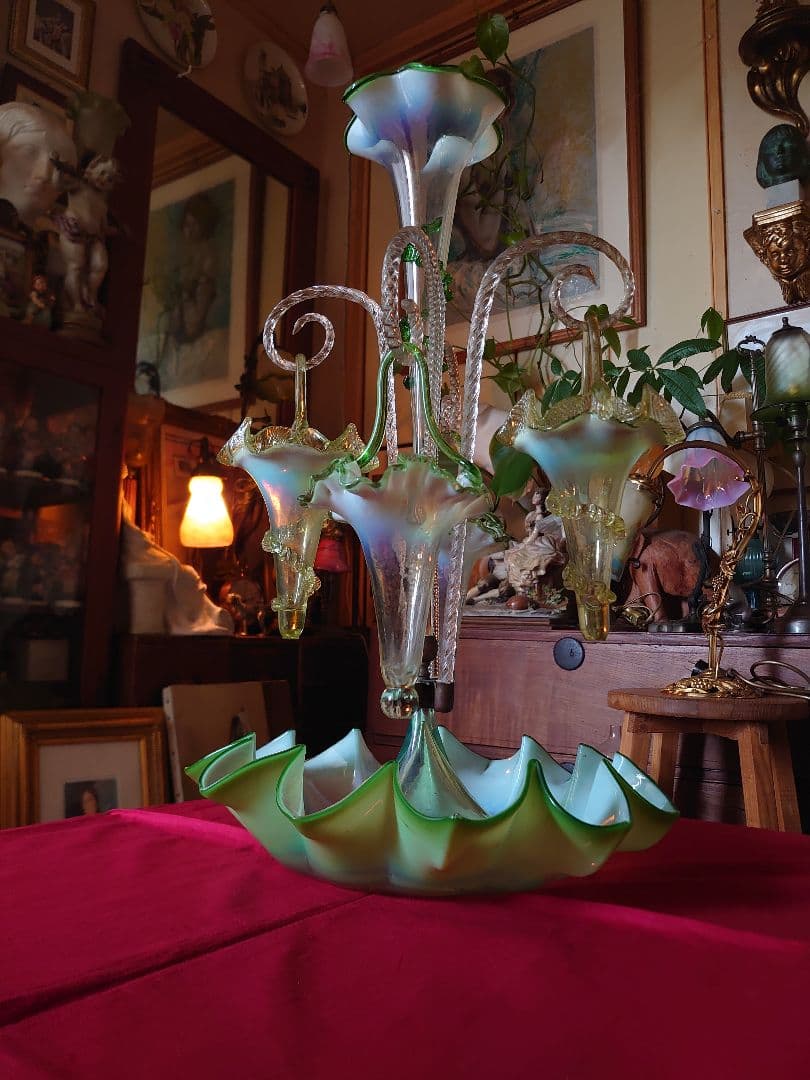 フランス1890s'ヴィクトリアイパーン グリーンオパールセント ヴァセリンSP