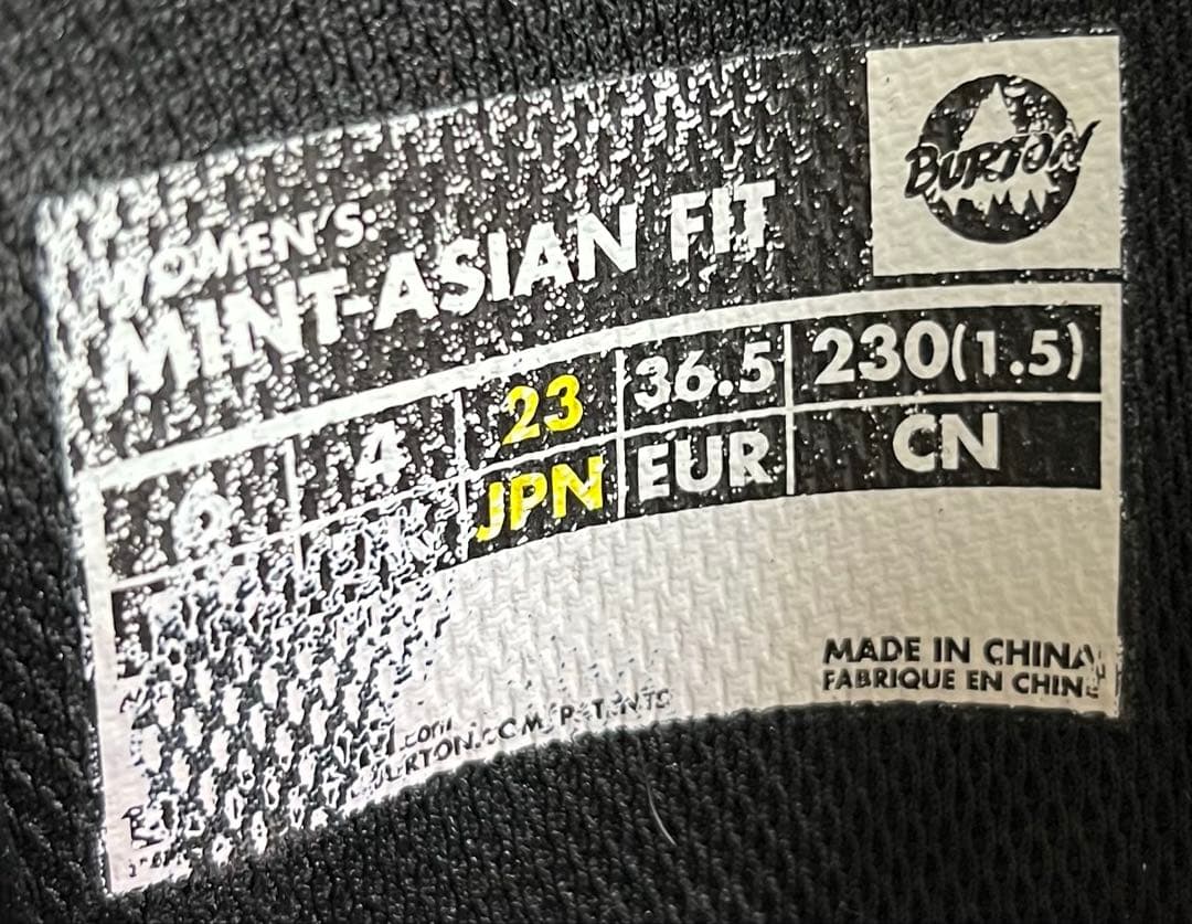 【即日発送】BURTON スノボブーツMINT-ASIAN FIT 23.0cm