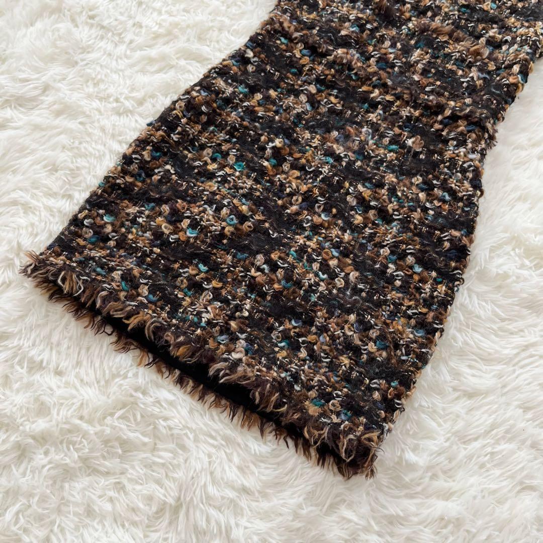 【ドルチェ&ガッバーナ】 ツイードワンピース タ裏地レオパード柄 38