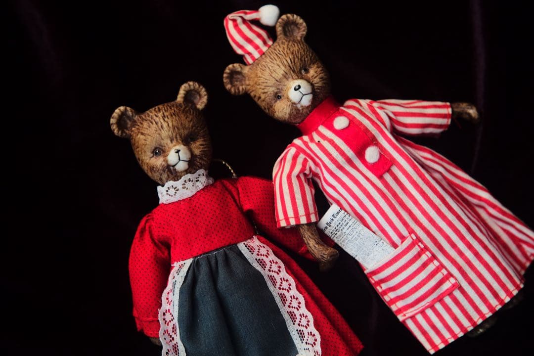 ヴィンテージ チャイナヘッドドール ベア オーナメント クリスマス ビスクドール