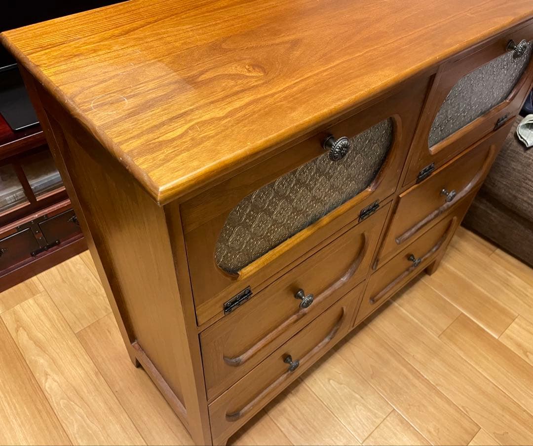 木目調 引き出しキャビネット カントリー調 レトロ アンティーク調