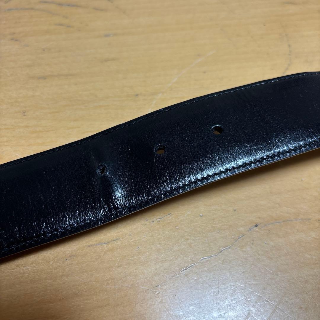 GUCCI ブラック ベルト 75/30 ゴールドバックル