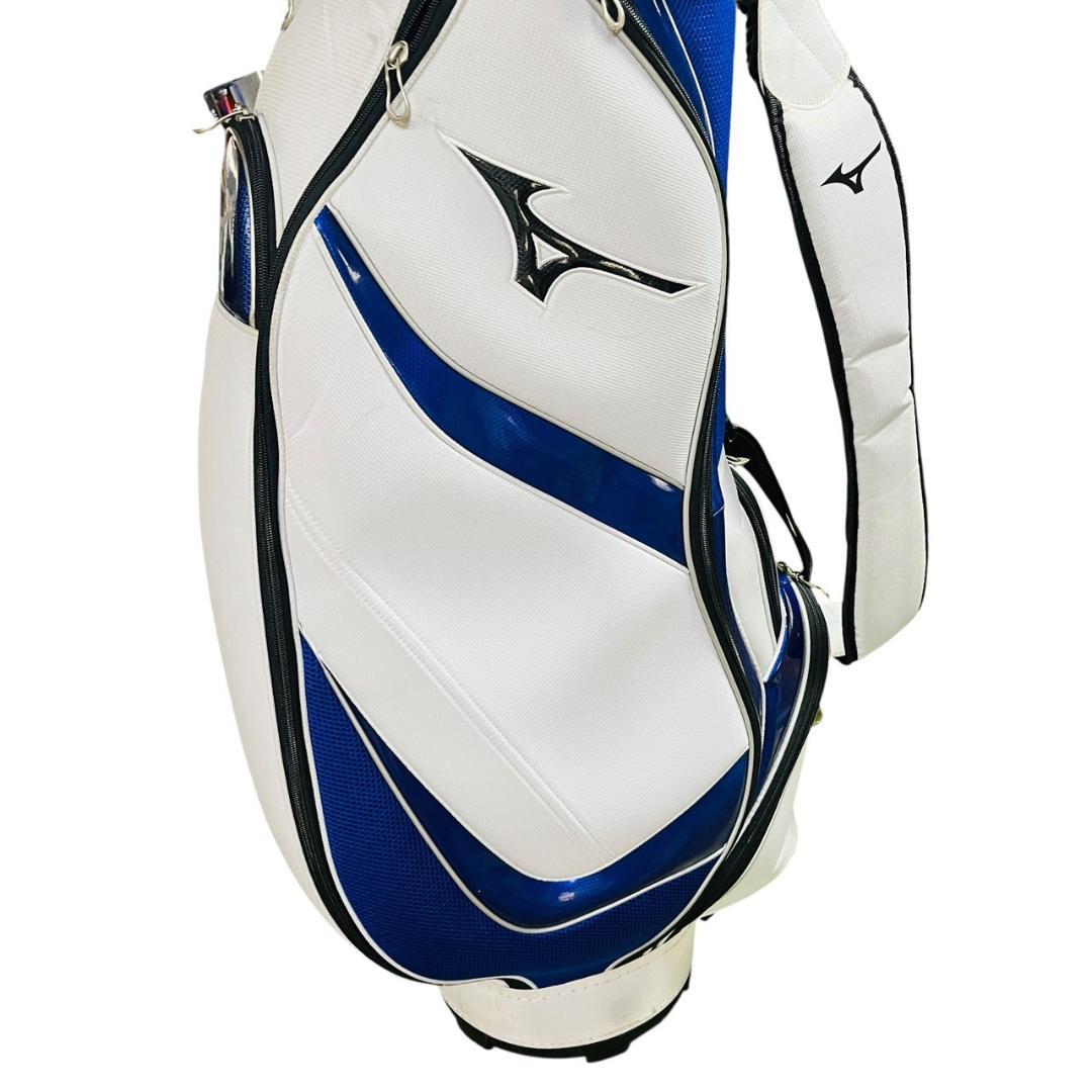 Mizuno ゴルフキャディバッグ 9.5型 ホワイト/ブルー