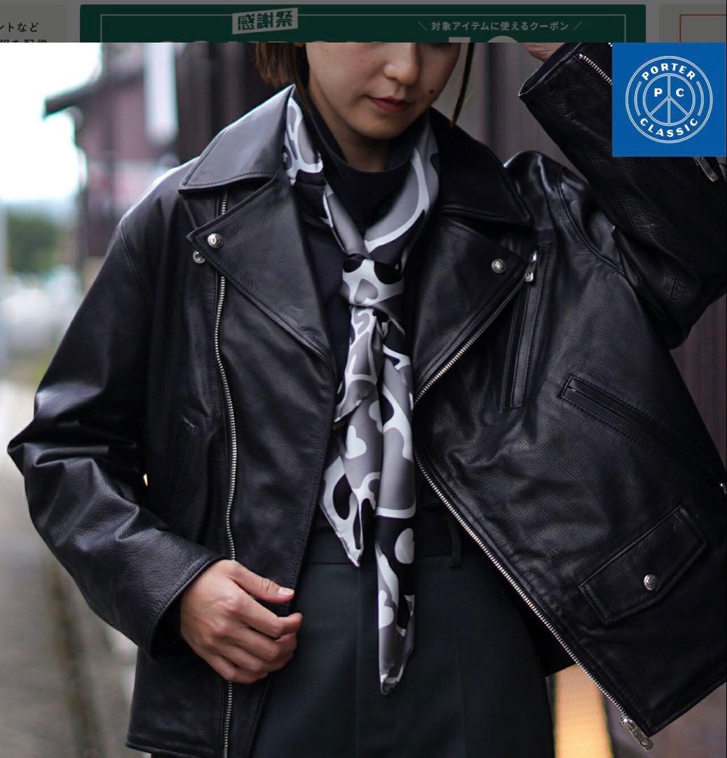 PORTER CLASSIC SILK SCARF(GRAY(LOVE))