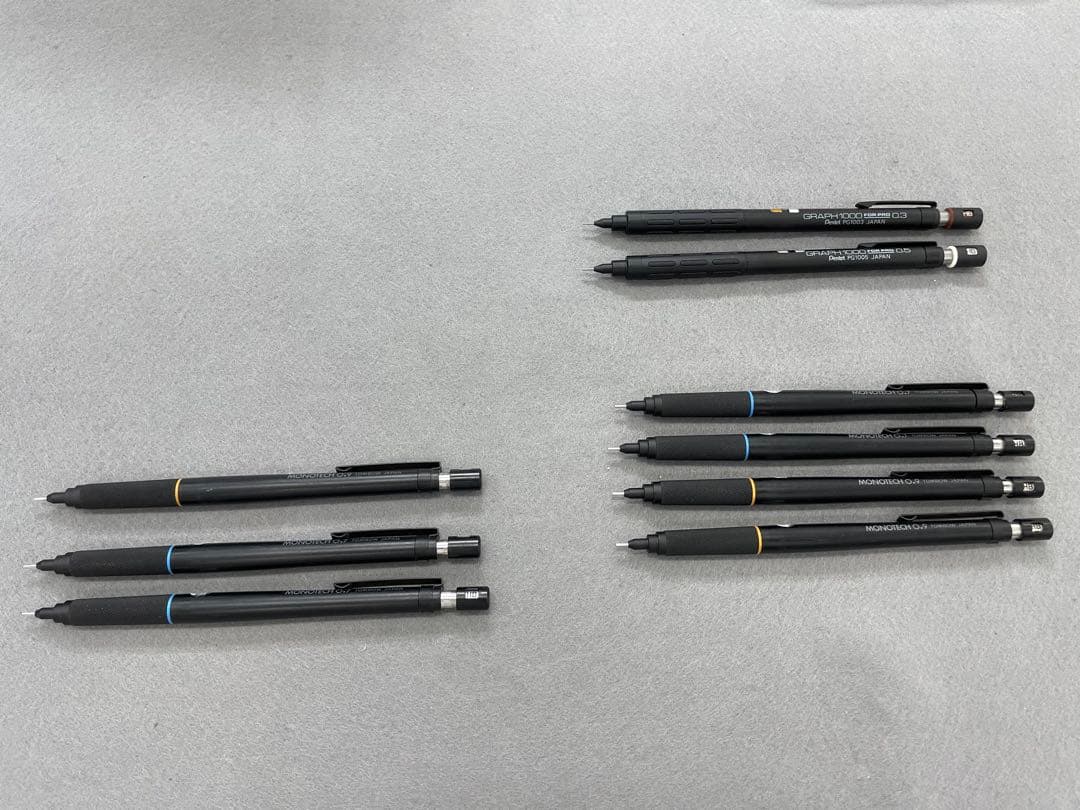 トンボ　モノテック、ぺんてる グラフ1000 シャープペン 計９本（内３本不良）