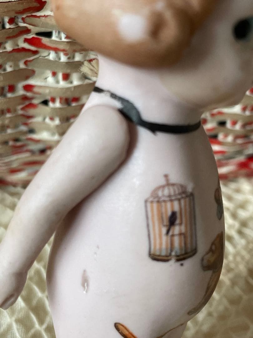 *:・ レア　ピンクのオールビスクドール　　　ポーセリンドール　*:・