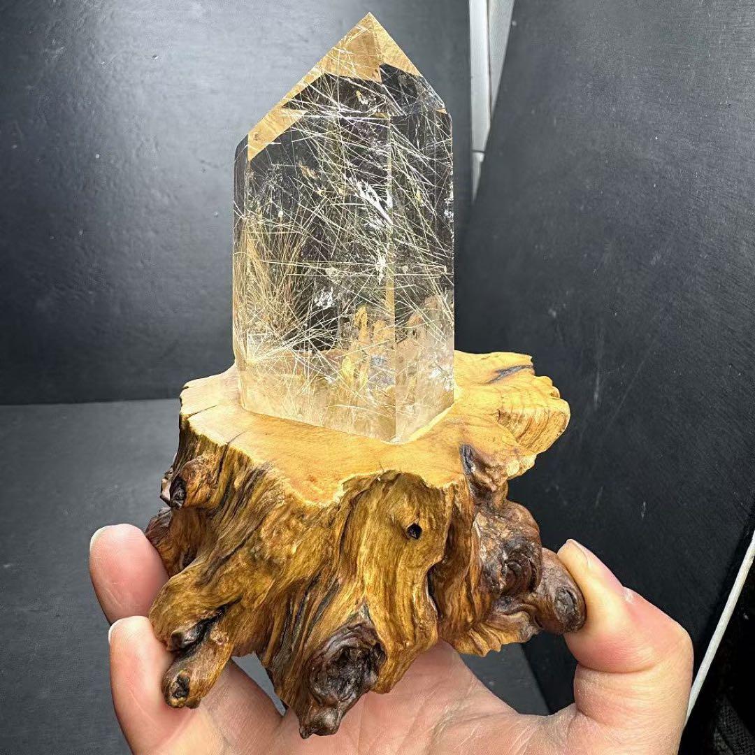 天然石ルチルクォーツのポイント 置物G. 537 - メルカリ