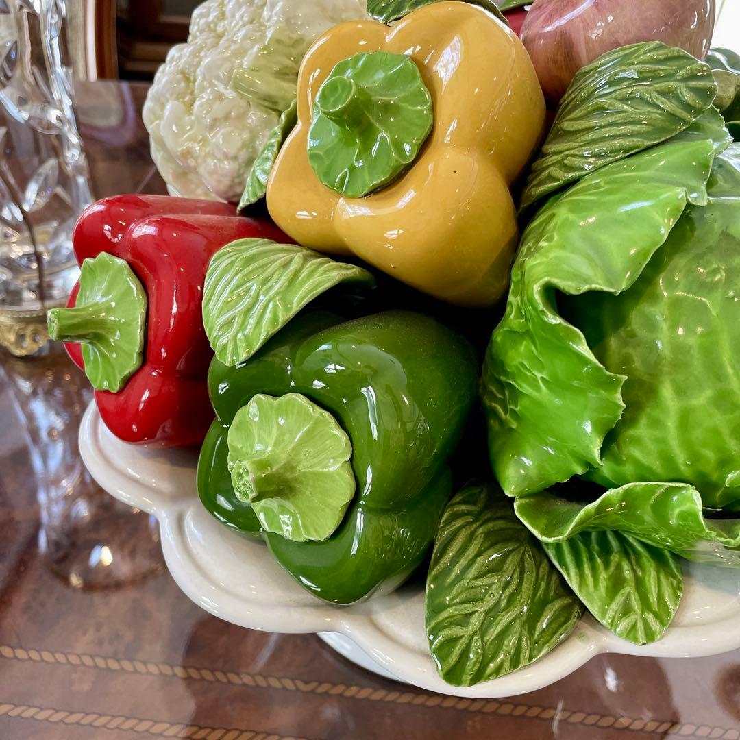 r128 希少 イタリア製 野菜の陶器製オブジェ リアルな造形美 インテリア雑貨