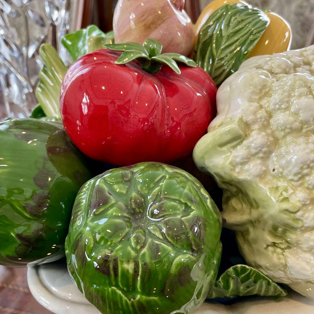 r128 希少 イタリア製 野菜の陶器製オブジェ リアルな造形美 インテリア雑貨