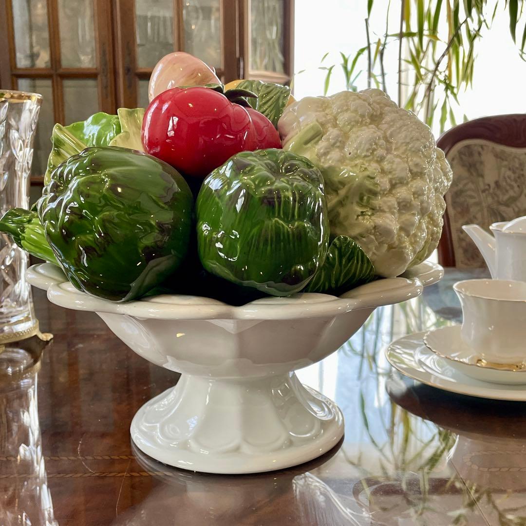 r128 希少 イタリア製 野菜の陶器製オブジェ リアルな造形美 インテリア雑貨