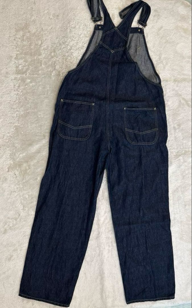 ヴェリテクール定価35200円コットンリネンオーバーオール　インディゴST041