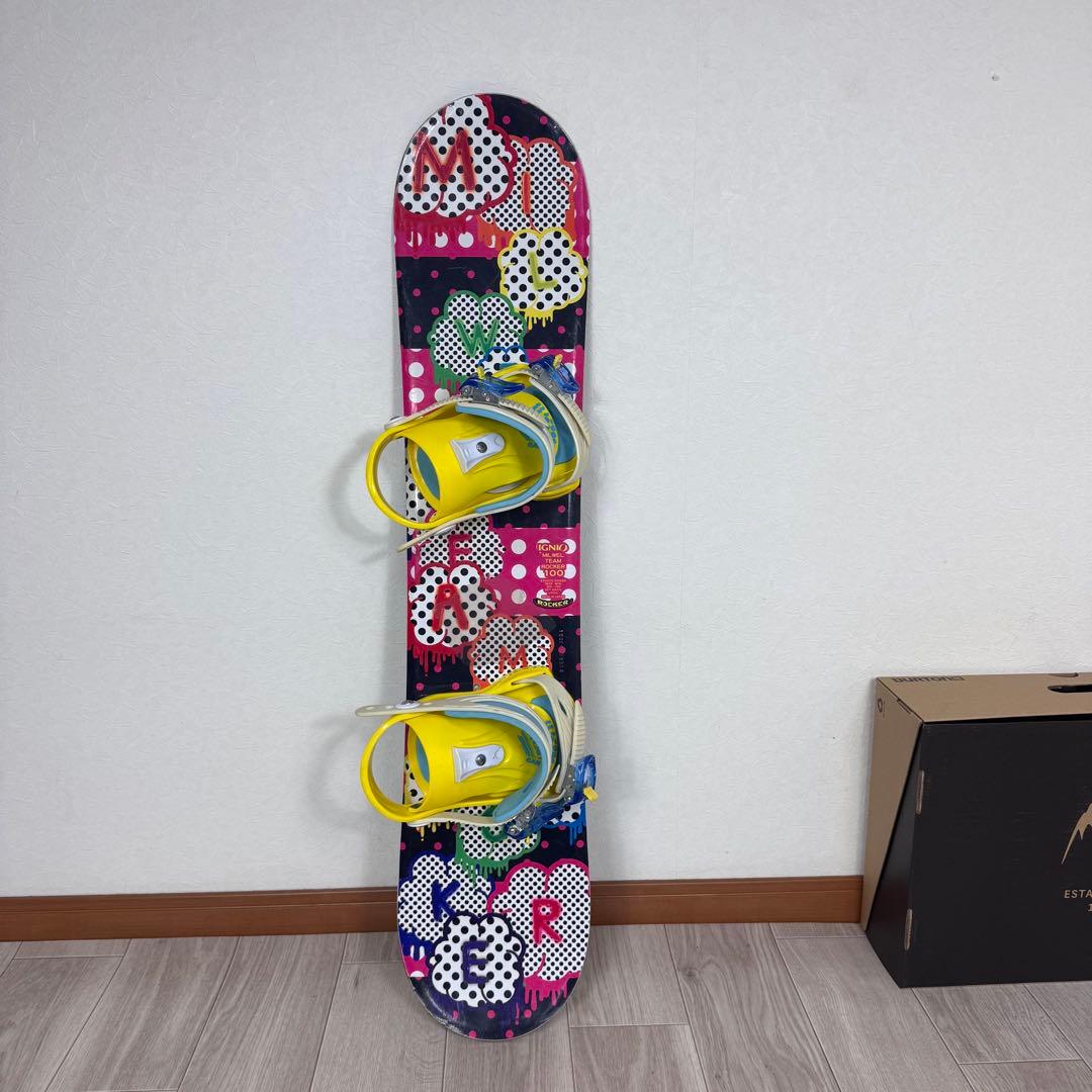 訳ありIGNIO キッズ スノーボードセット 100cm サロモンブーツ20cm