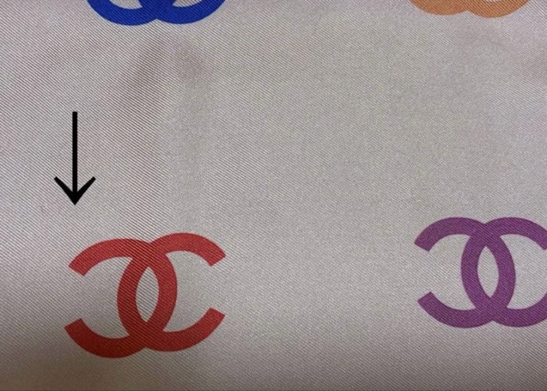 CHANEL シャネル　スカーフ　90 ピンク　赤　ブルー　ココマーク　正規品