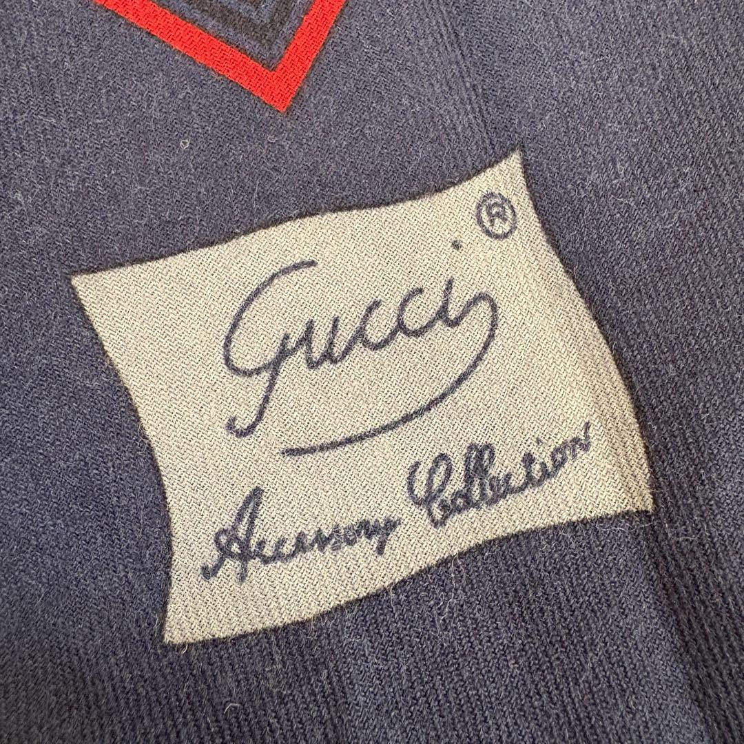 GUCCI グッチ ヴィンテージ 大盤ストール ショール マフラー ネイビー