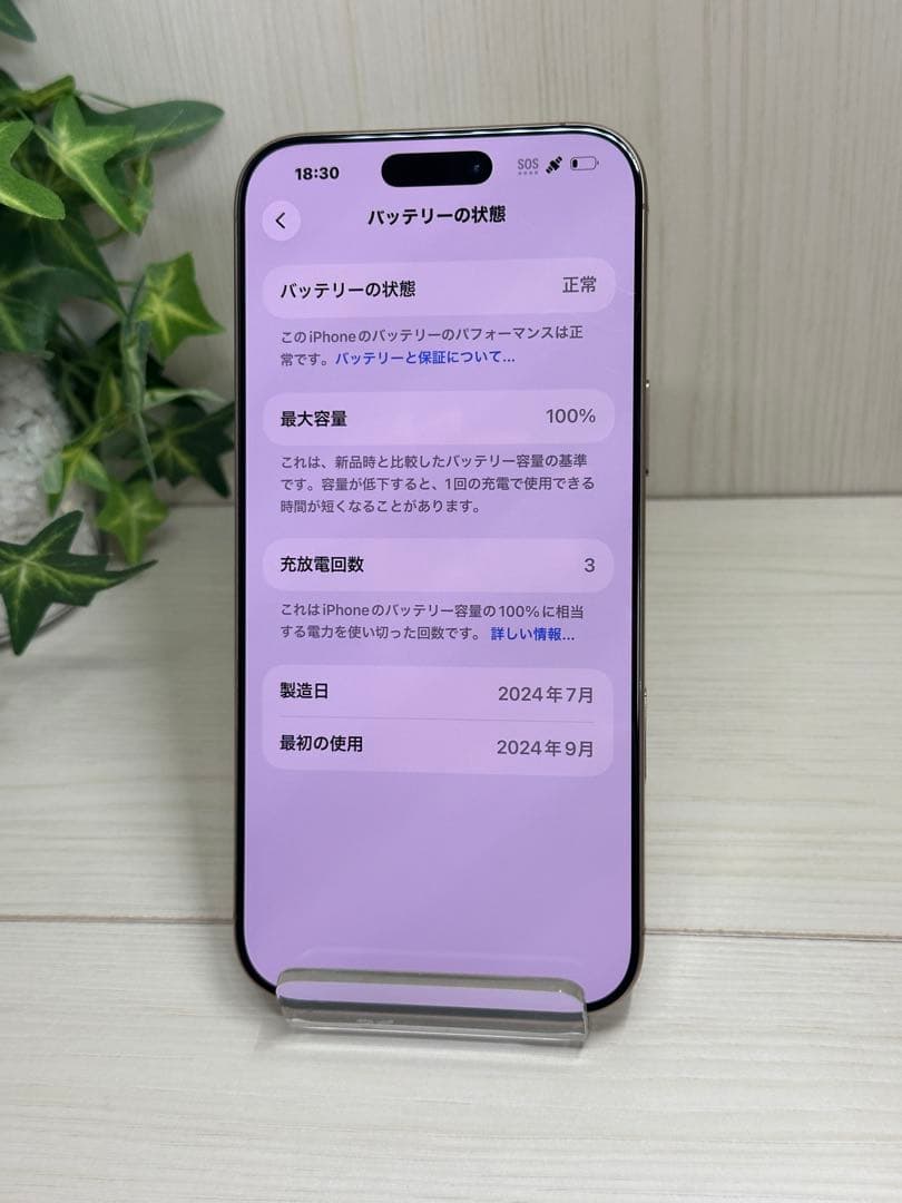 100％・充電3回✨iPhone 16 Pro Max 256GB ✨