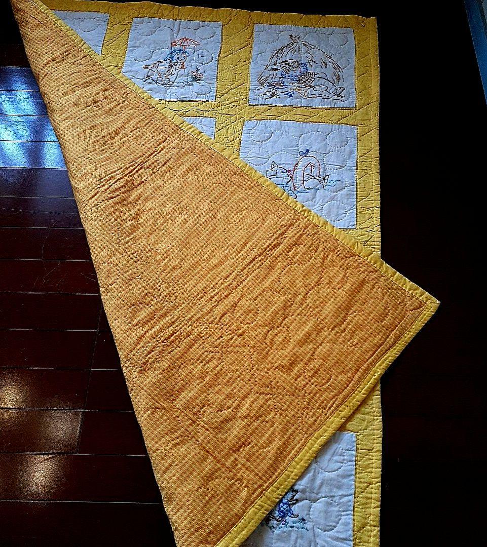 ★お値下げ⭐アンティーク刺繍の手縫いキルト　59⑤