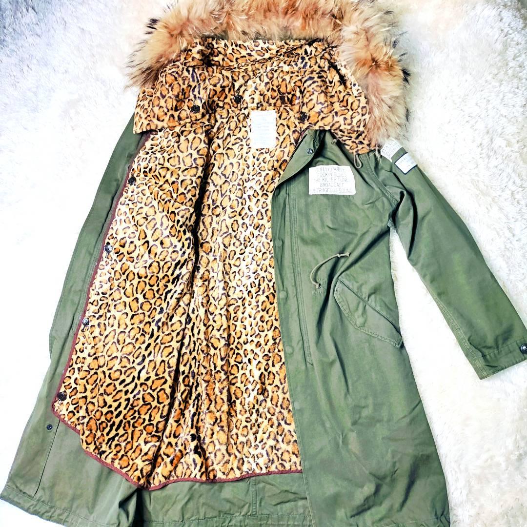 希少❣バックプリント無地✨️ワコマリア M-51 モッズコート レオパード裏地