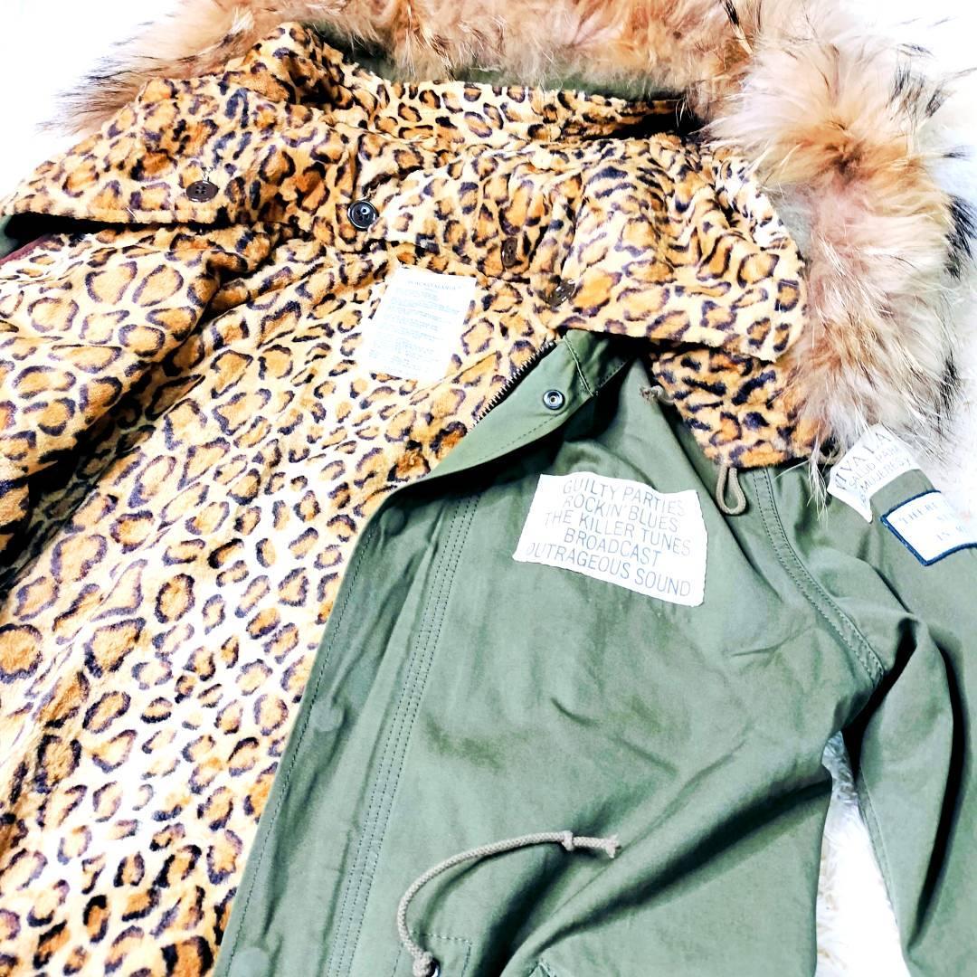 希少❣バックプリント無地✨️ワコマリア M-51 モッズコート レオパード裏地