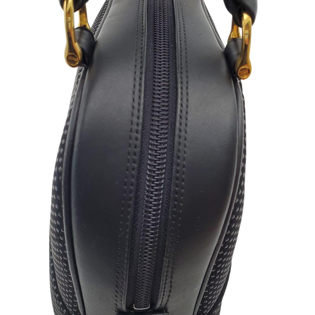 美品 印傳屋 INDEN-YA ハンドバッグ 鹿革 漆 甲州印伝 黒 ブラック