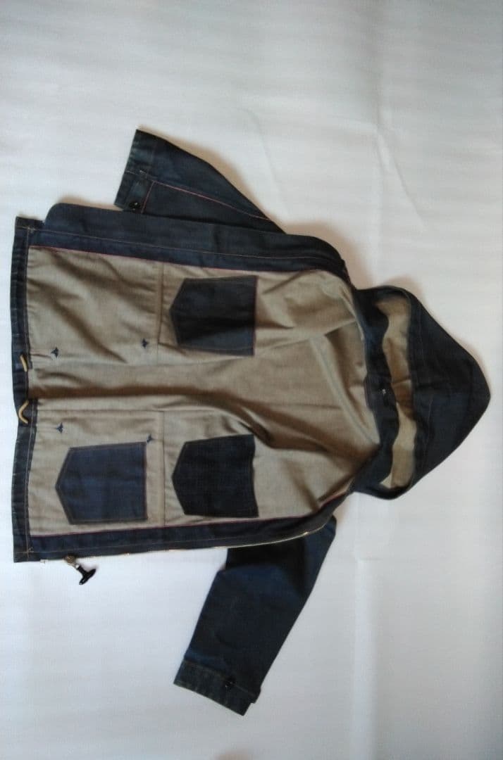 【45R】インディゴ　藍染　赤ミミ　稀少品　デニムJK+②エコBAG【日本製】