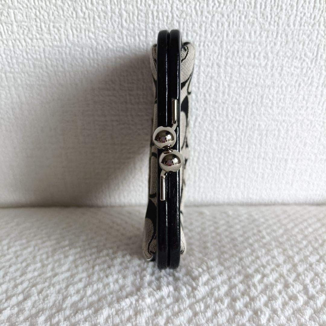 COACH コーチ　シグネチャー　がま口　ケース ブラック　黒