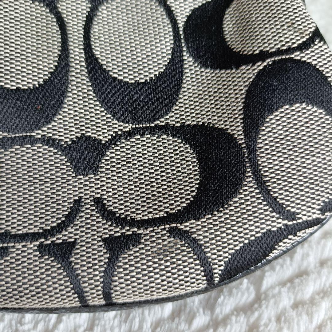 COACH コーチ　シグネチャー　がま口　ケース ブラック　黒