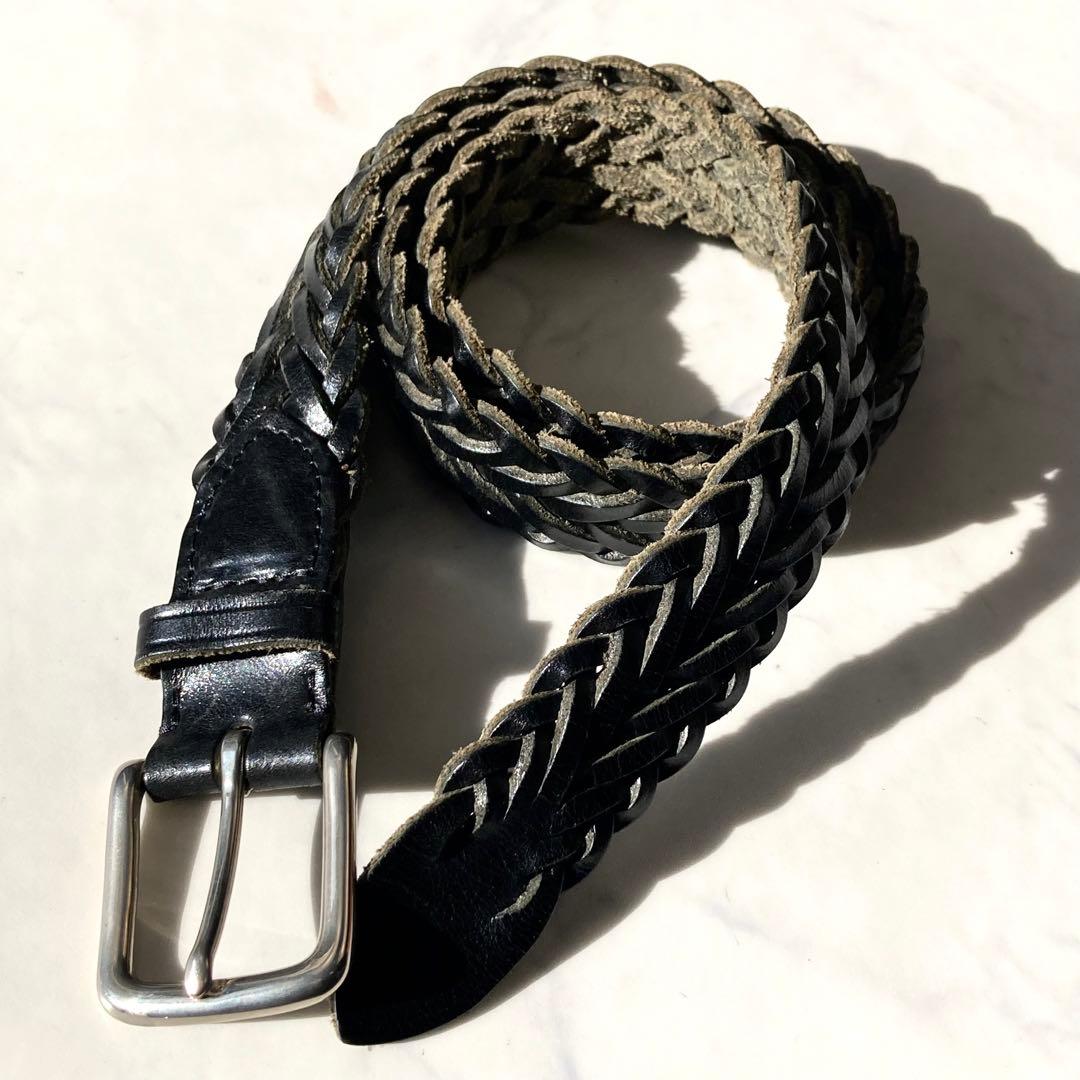 Whitehouse Cox メッシュベルト レザー 黒 メンズ