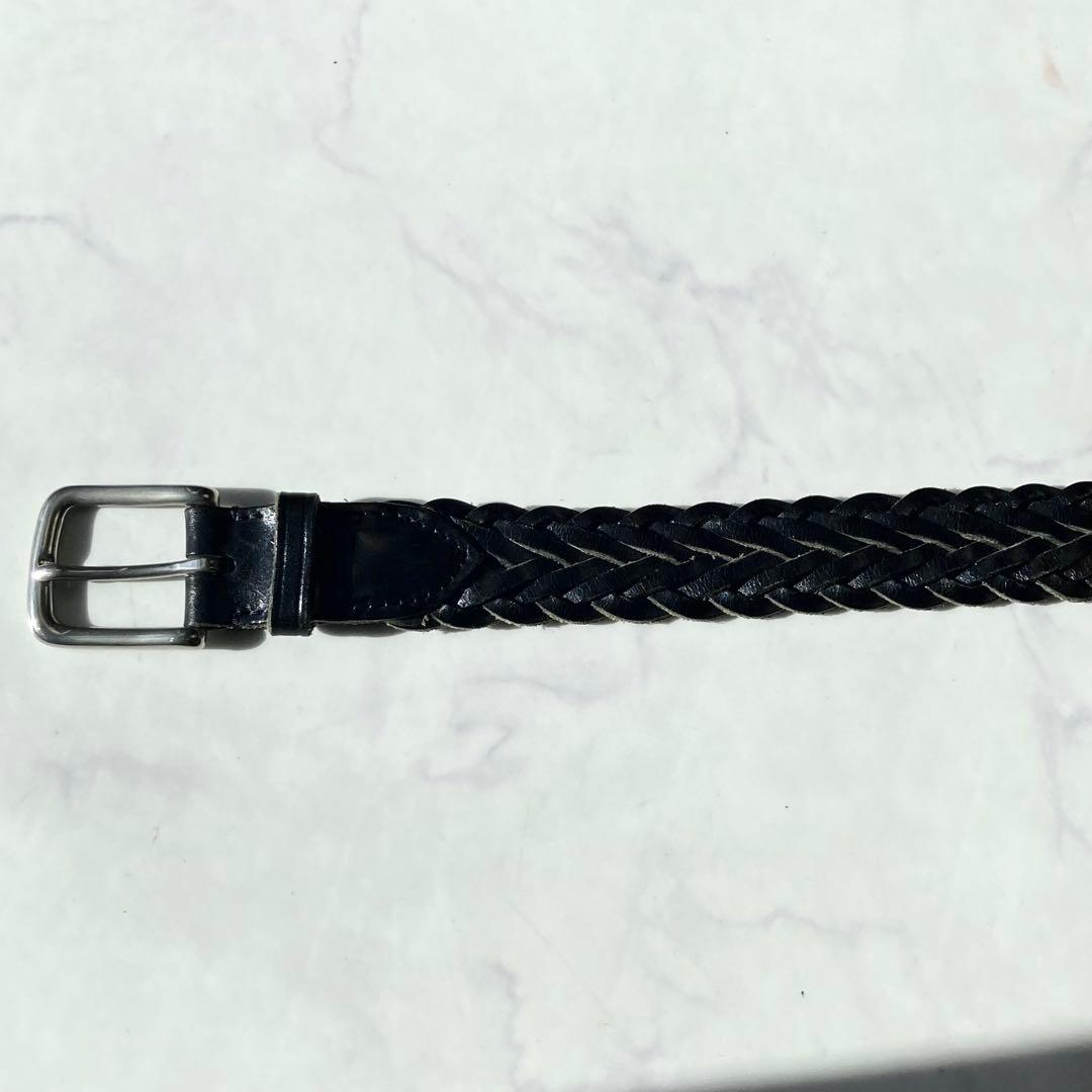 Whitehouse Cox メッシュベルト レザー 黒 メンズ