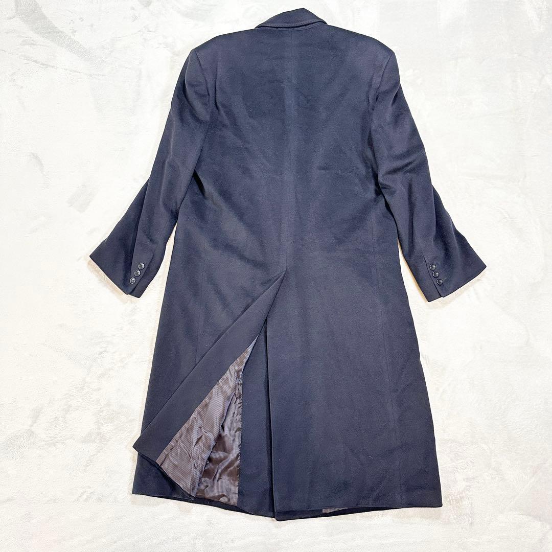 美品　コロンボ社製カシミヤ100%　ステンカラーコート ドイツ　上質　濃紺