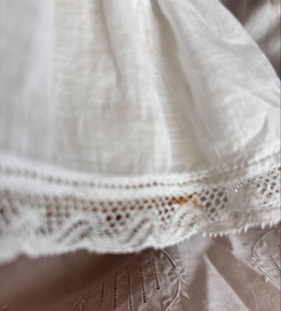 週末価格　ランプシェード　フランスアンティーク　フリルカバーリメイク