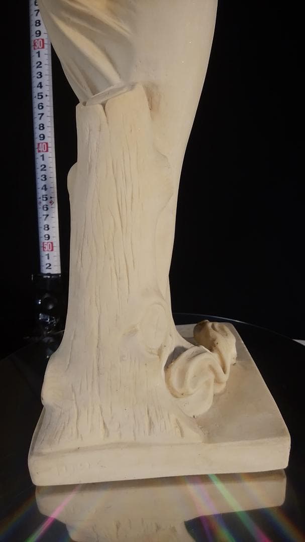 ダル作乙女☆アラバスター少女彫刻裸婦像／高53cm//白色ブロンズ銅像