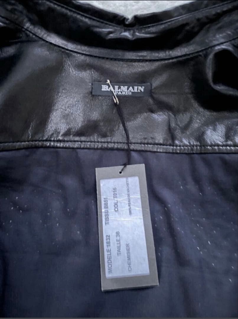 希少 Balmain デカルナン期 studded leather shirts - メルカリ