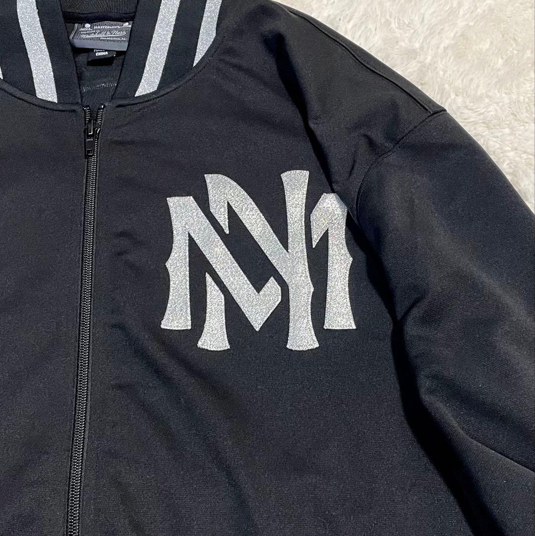 極美品 マスターマインドワールド × ミッチェルアンドネス スカルロゴ ブルゾン