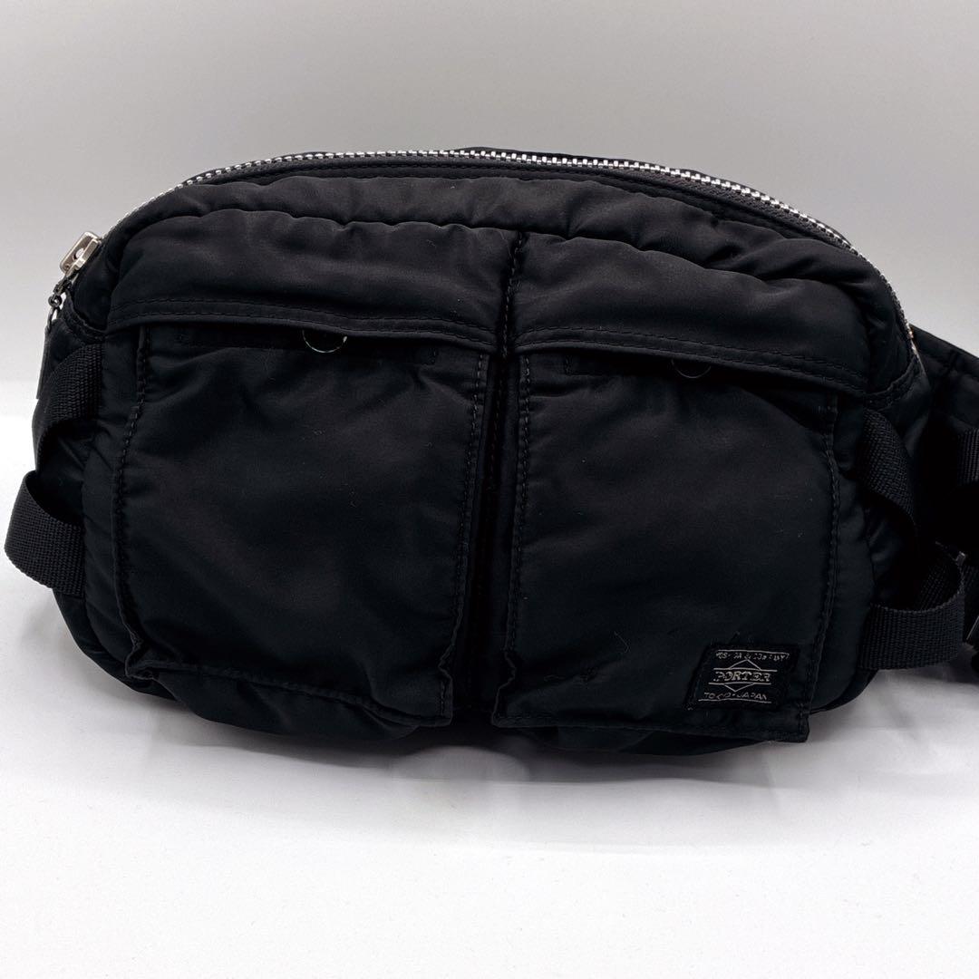 PORTER ポーター タンカー 黒 ナイロン ボディバッグ ウエストポーチ