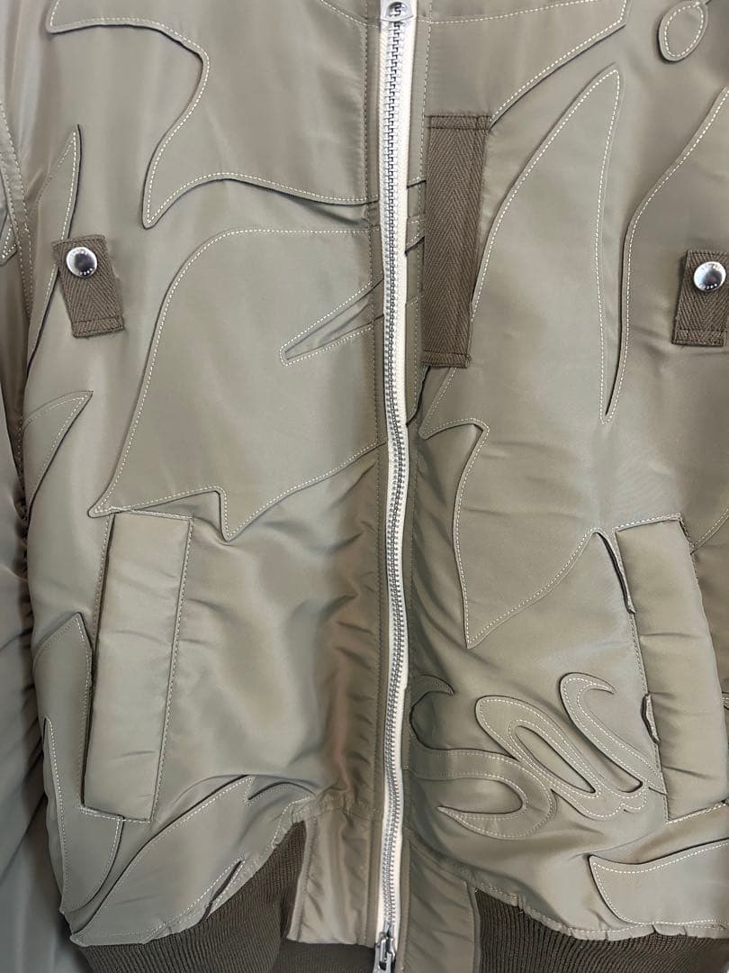 sacai MA-1 パッチワーク ナイロンジャケット サイズ1 カーキ サカイ