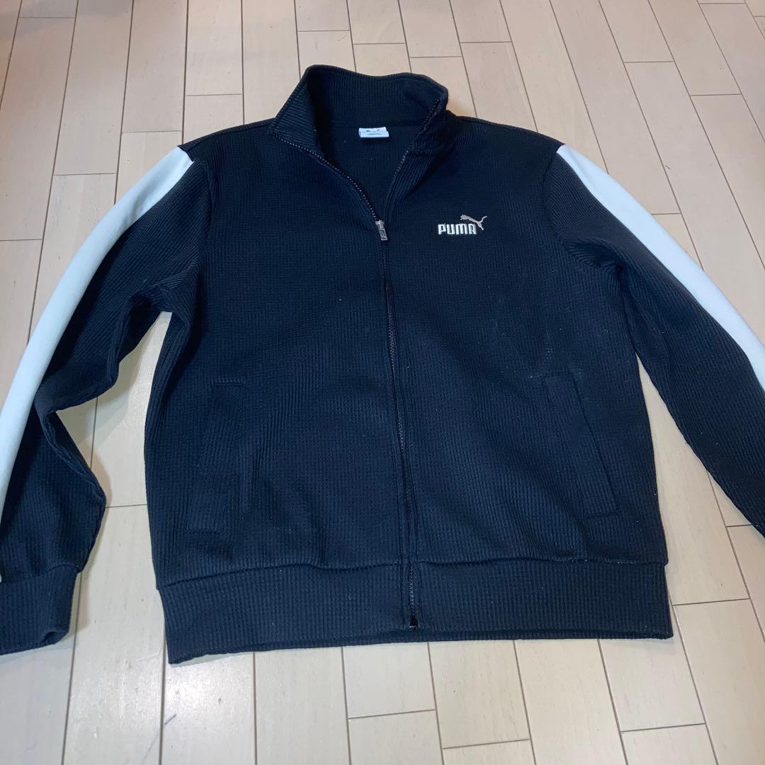 PUMA ブラック ジップアップジャージ M - メルカリ