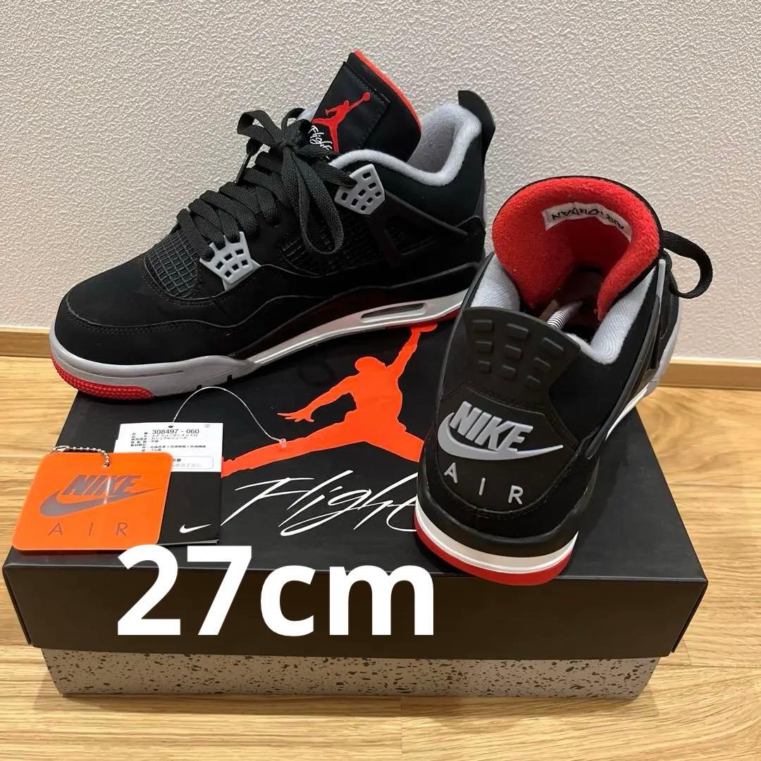 シューズ(男性用) Nike Air Jordan 4 Retro \"Bred\" (2019)