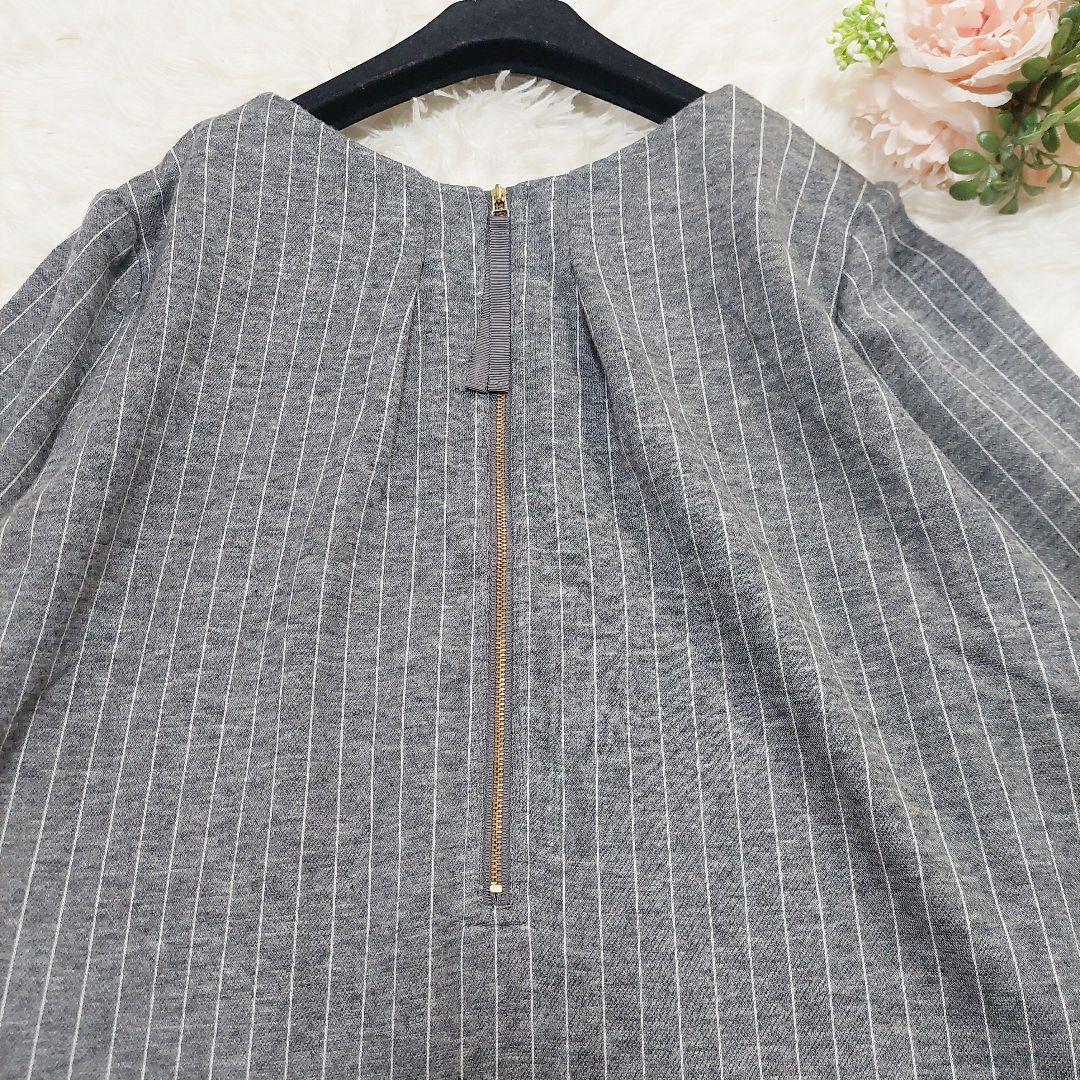 ローズティアラ 大きいサイズ 50 花柄 レース ストライプ ウール ワンピース