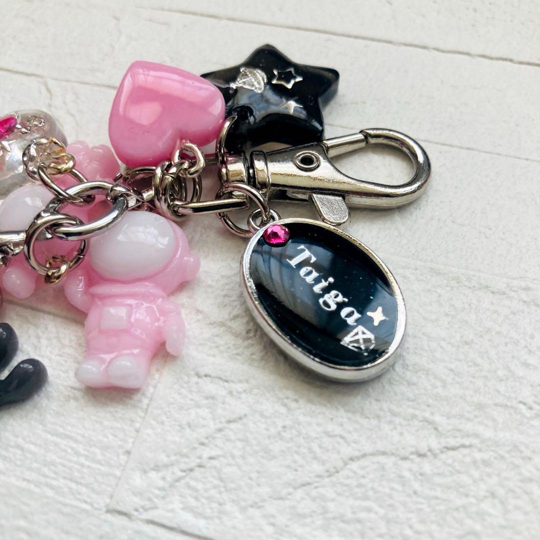 りんりんページ　名入れチャーム　レジンキーホルダー