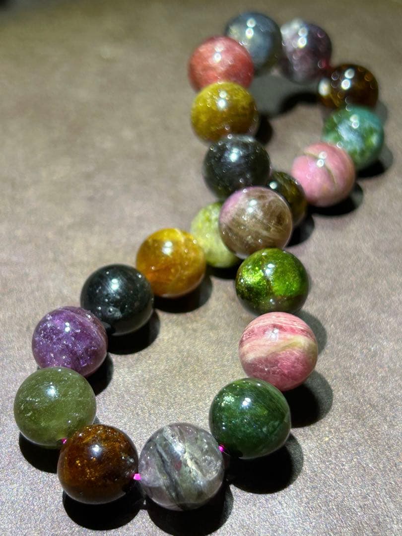 ☆ヒロ様！福運招財宝珠①！希少！ミックス　トルマリン　ブレス